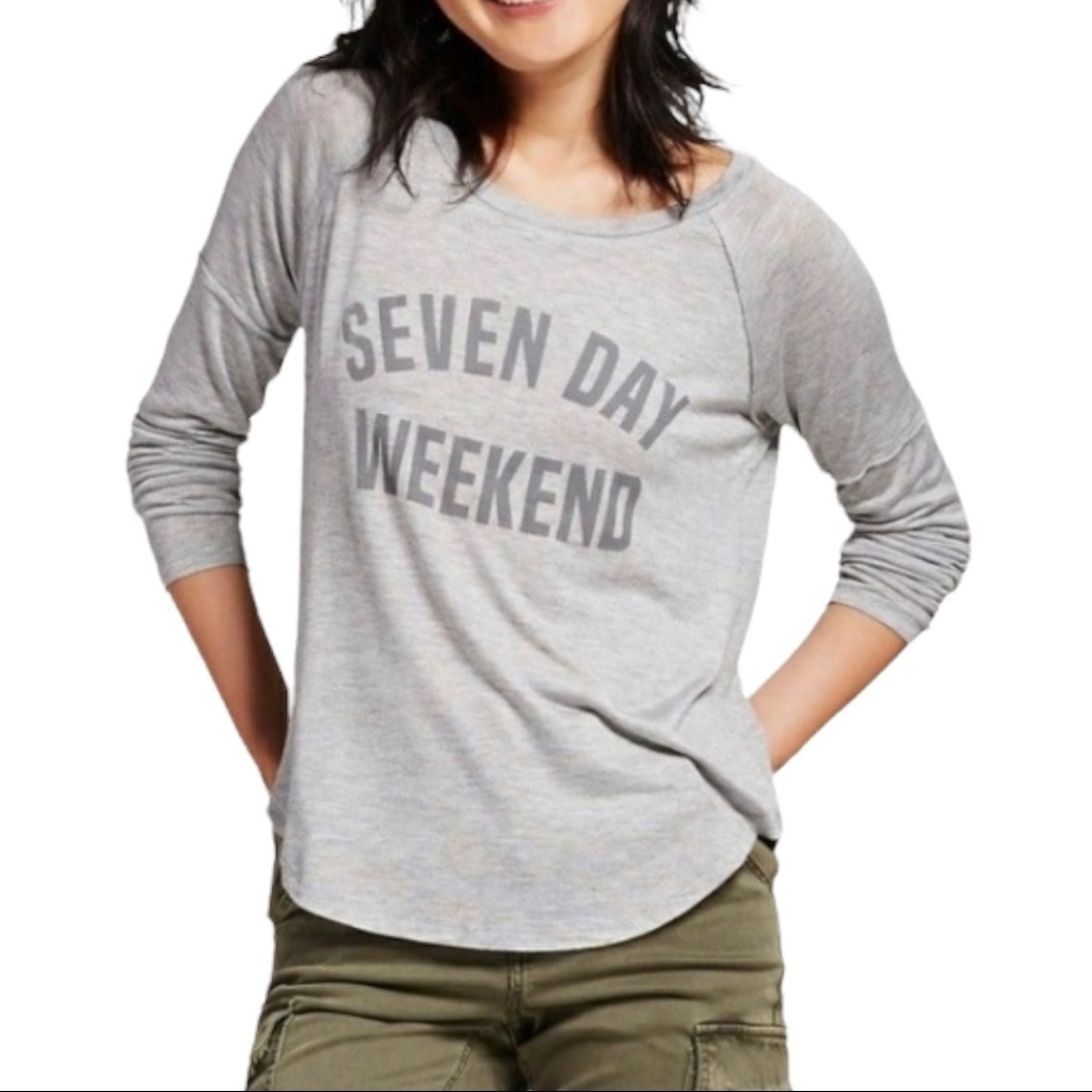 ❤️WELL WORN GRAPHIC Seven Day Weekend BURNOUT TEE~ XS